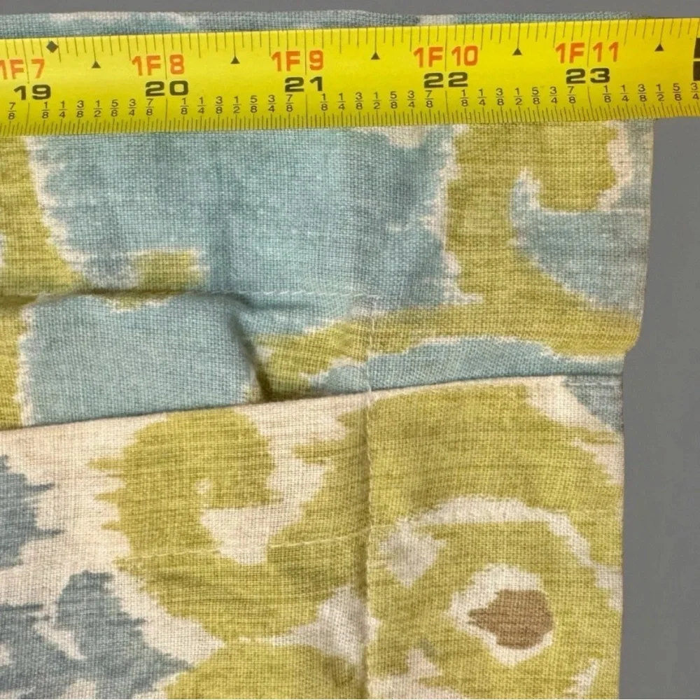 POTTERY BARN Pillow Shams Set of 2 Standard Size Joyce Ikat Cotton Linen Cases